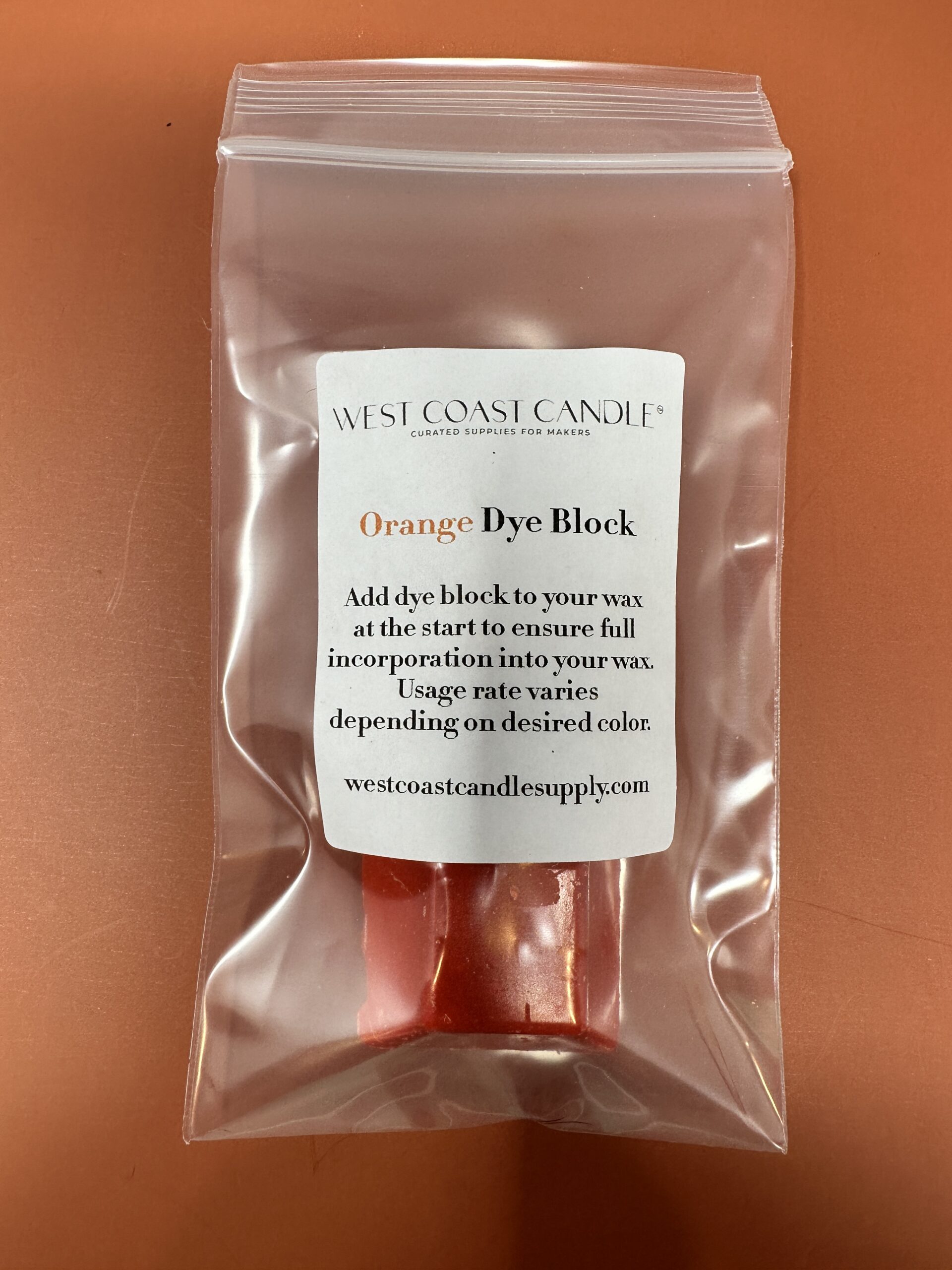 orange dye block for candles