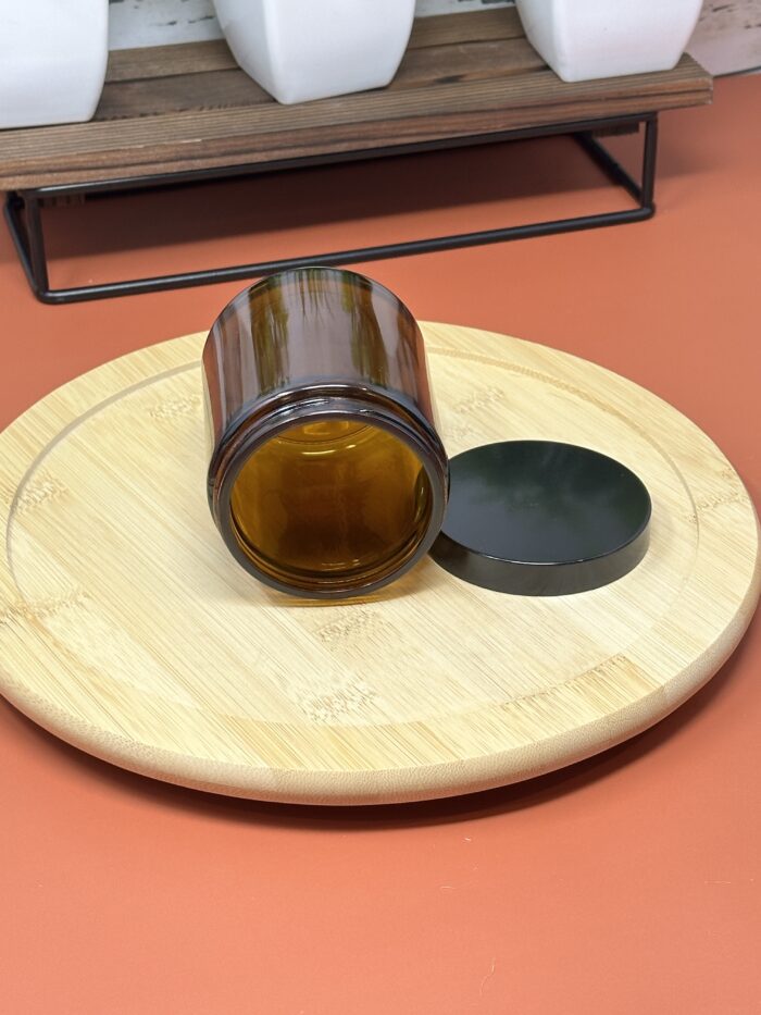 8oz Amber Glass Straight Sided Jars - Image 3
